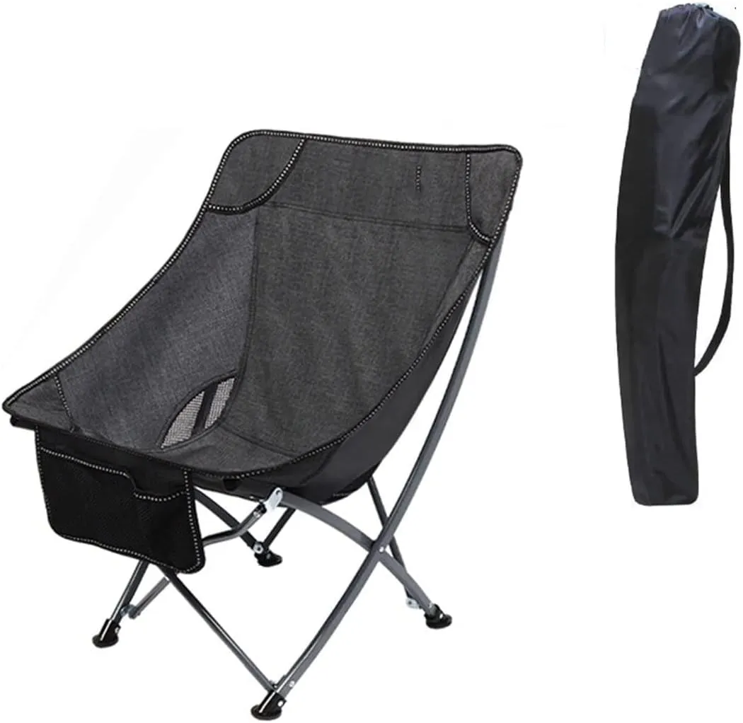 Camping Chair Foldable Chair Outdoor Chair Folding Camping Chair Portable Folding Chair with Mesh Side Pocket Backrest Stool Camping Backpacking Chair for Fishing Beach Travel fine Picnic 