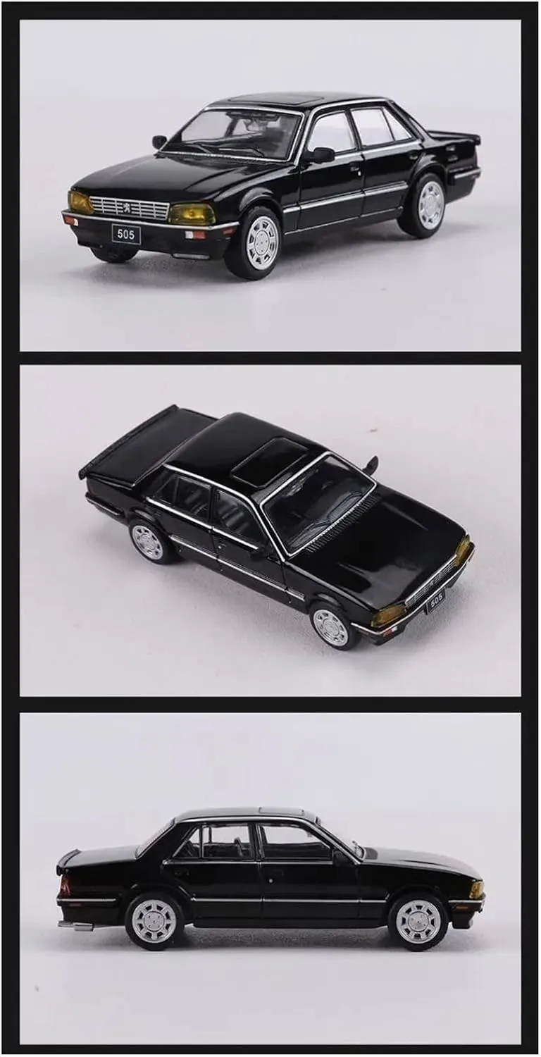 Car Model for Home cabinet pin intern shroud equation eighteen Or Office D??cor(Black) Metal Die Cast Toy Cars 1/64 for Peugeot 505 Sedan Alloy Diecasts & Toy Vehicles Home Decoration 