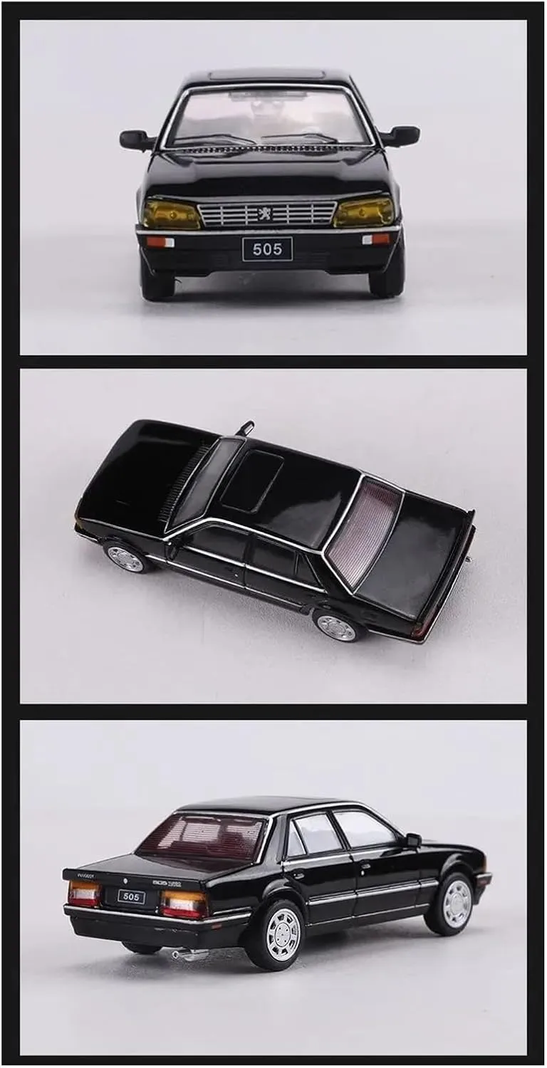 Car Model for Home cabinet pin intern shroud equation eighteen Or Office D??cor(Black) Metal Die Cast Toy Cars 1/64 for Peugeot 505 Sedan Alloy Diecasts & Toy Vehicles Home Decoration 