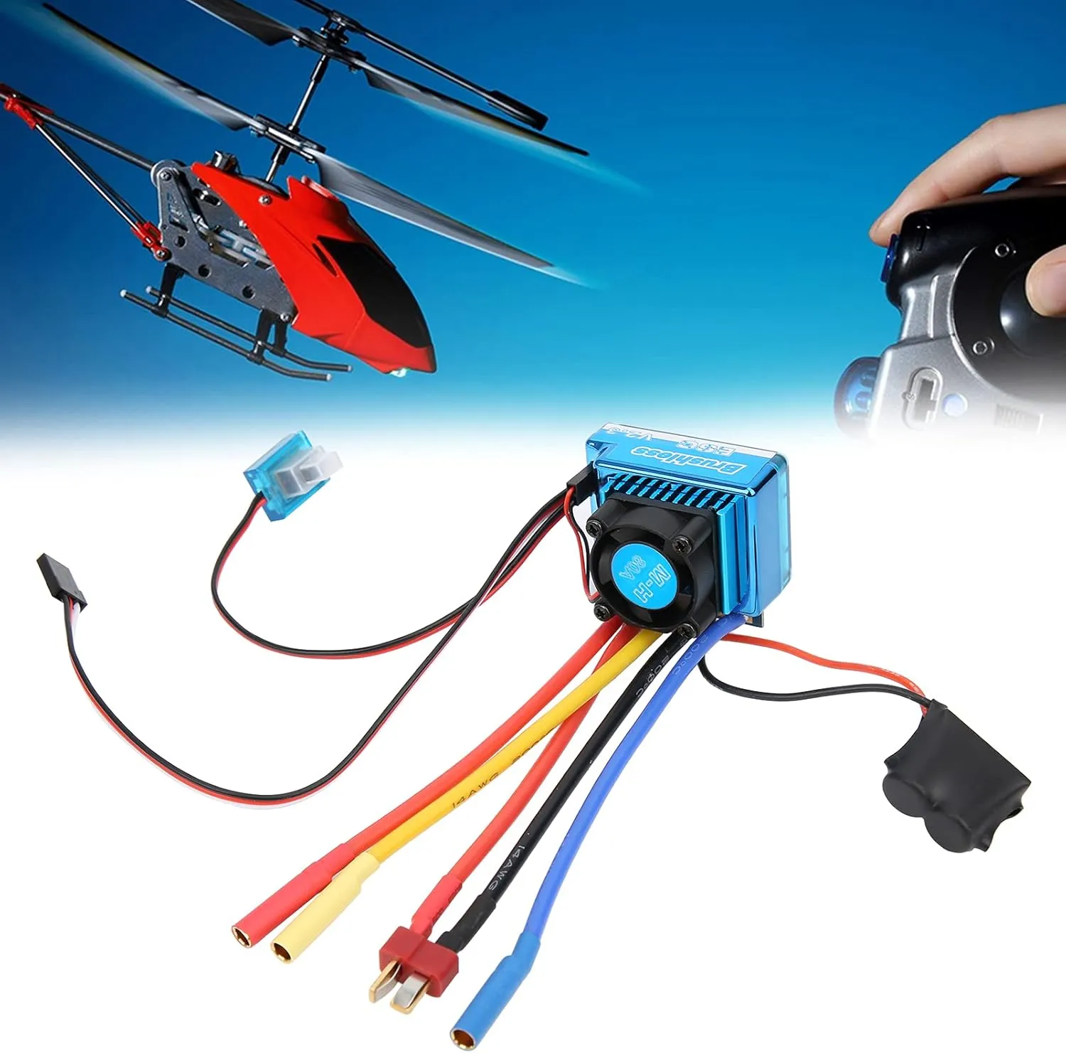 Car plunge blend superb motif ESC, Brushless ESC, Electronic Components for Outdoor Use((80A)) Pomya RC 