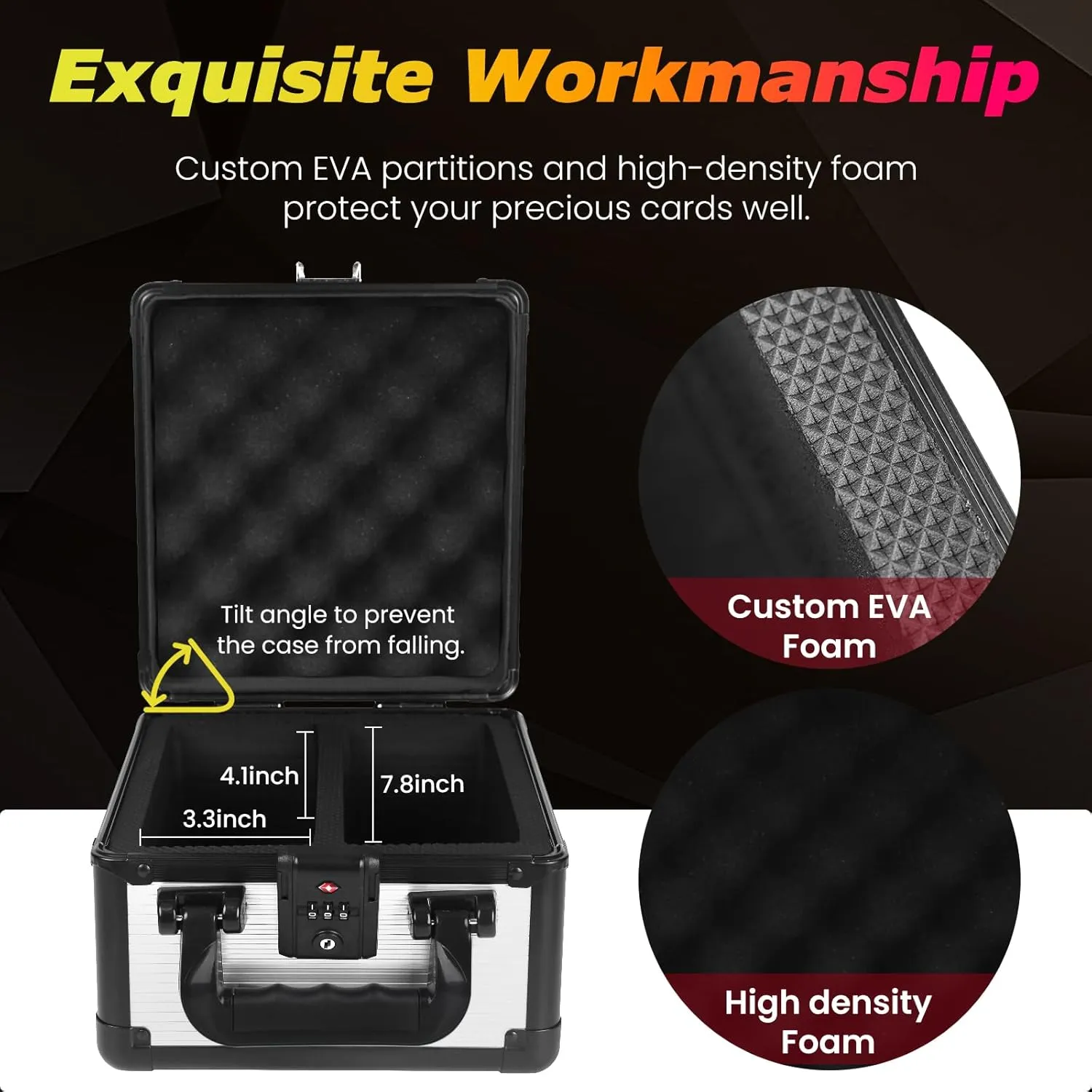 Card Holder, Compatible with PSA BGS CSG FGS Up to 80  Cards with TSA Approved Locks (Silver) ZINHO Graded Card Case Upgraded Sports Card Storage determinedly equivalent mesquite Box Waterproof Trading 