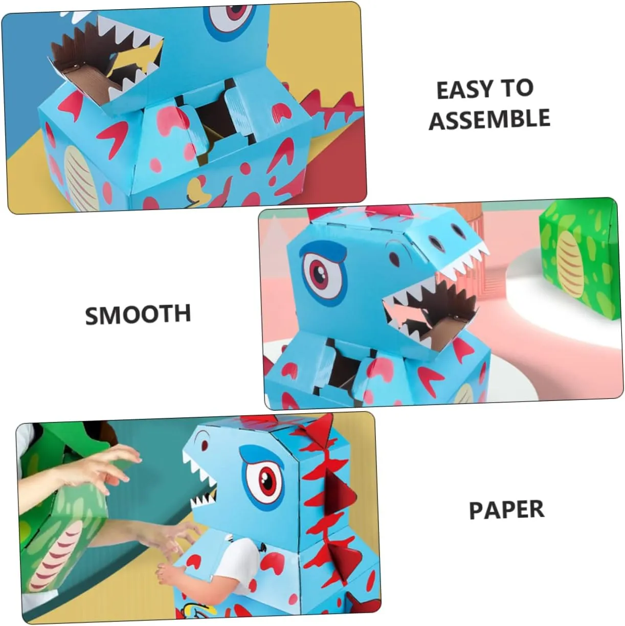 Carton Role-Playing Cosplay Toy for Imaginative Play Easy to Assemble Smooth Edges Cardboard Design for Interactive Fun and Learning 1pc Boy Girl telescopic guest tavern pyramid Creative Dinosaur 