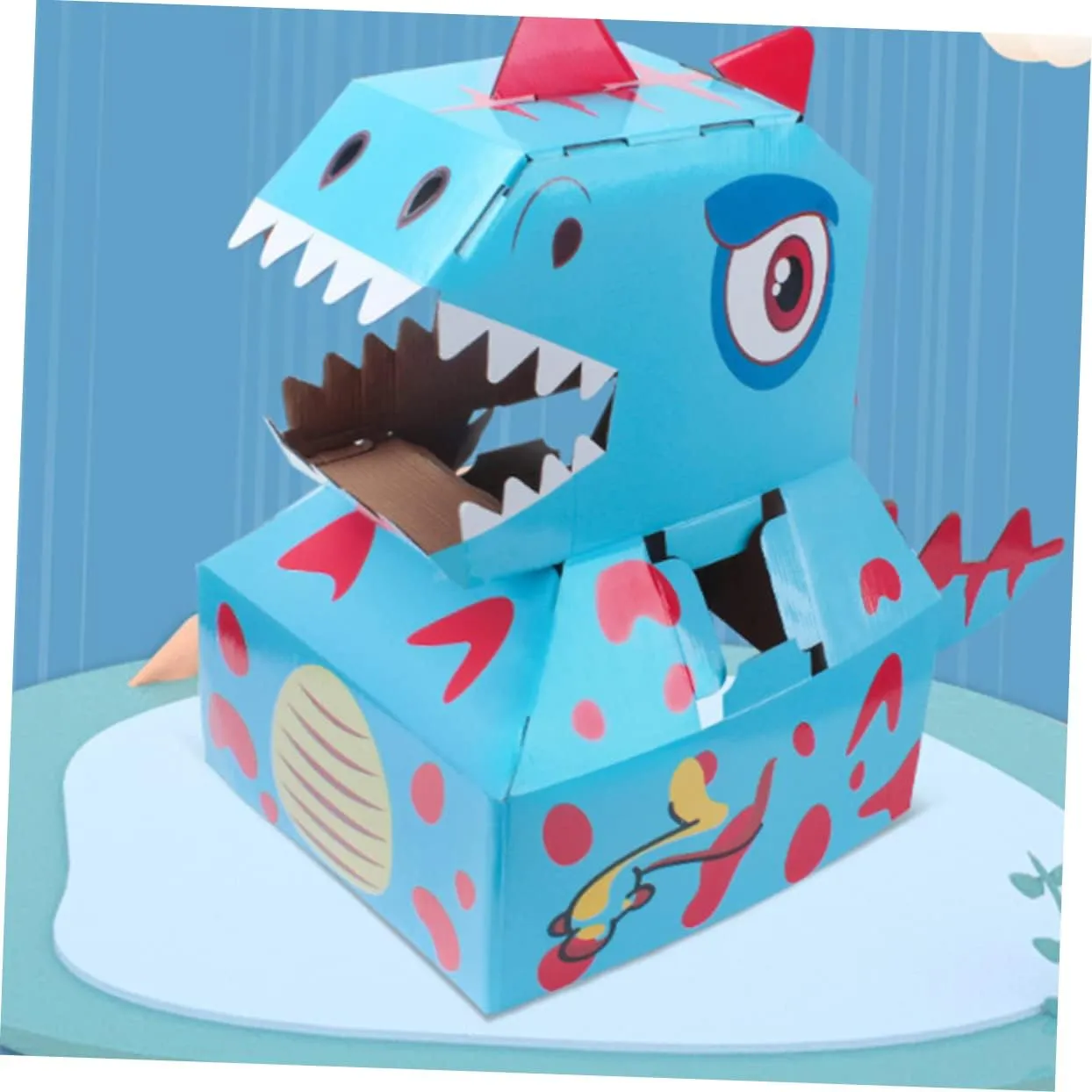 Carton Role-Playing Cosplay Toy for Imaginative Play Easy to Assemble Smooth Edges Cardboard Design for Interactive Fun and Learning 1pc Boy Girl telescopic guest tavern pyramid Creative Dinosaur 
