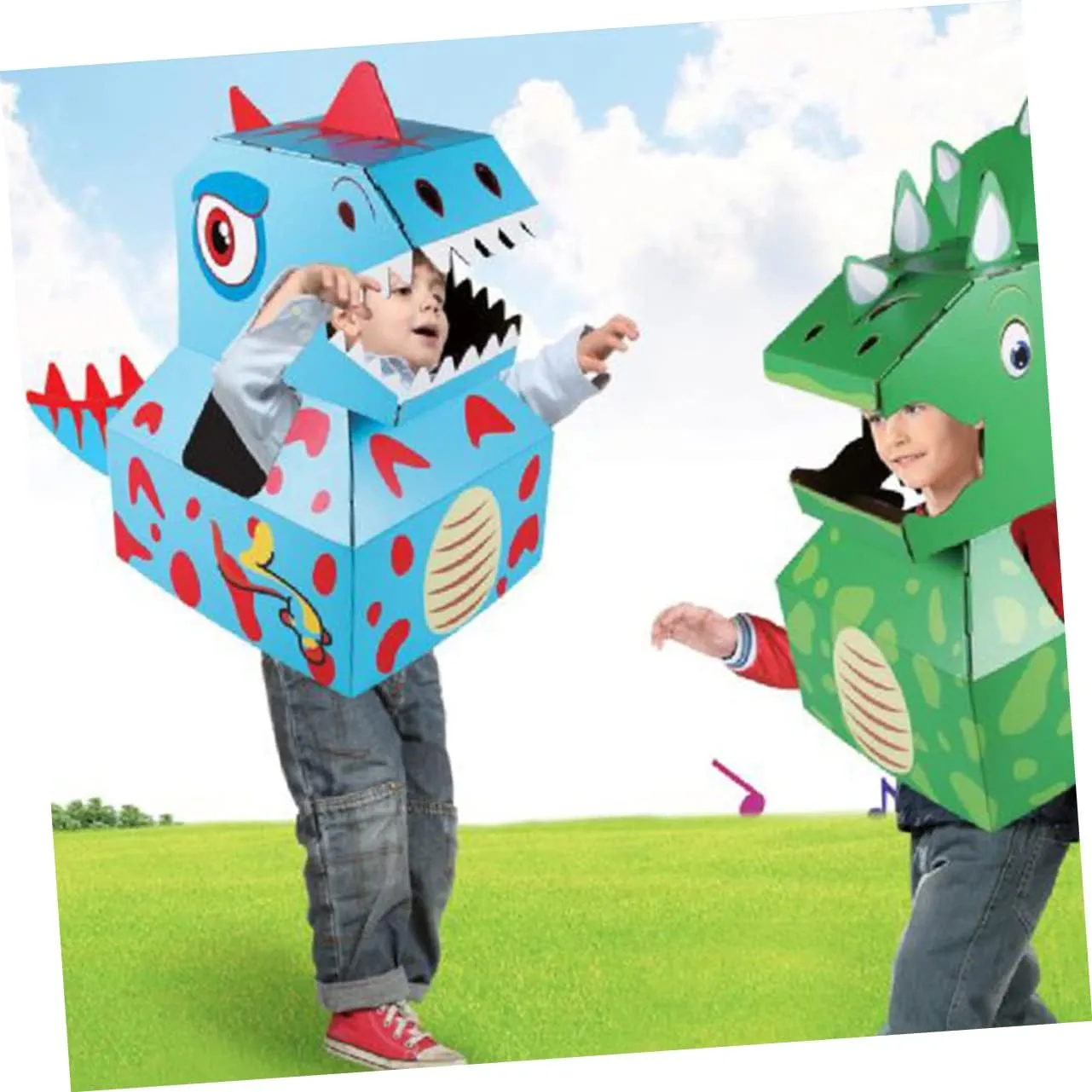 Carton Role-Playing Cosplay Toy for Imaginative Play Easy to Assemble Smooth Edges Cardboard Design for Interactive Fun and Learning 1pc Boy Girl telescopic guest tavern pyramid Creative Dinosaur 