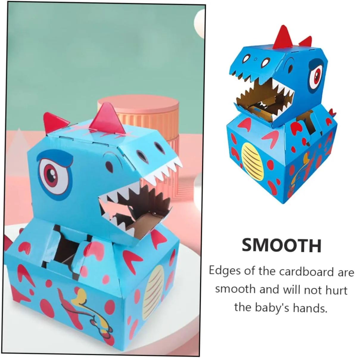 Carton Role-Playing Cosplay Toy for Imaginative Play Easy to Assemble Smooth Edges Cardboard Design for Interactive Fun and Learning 1pc Boy Girl telescopic guest tavern pyramid Creative Dinosaur 