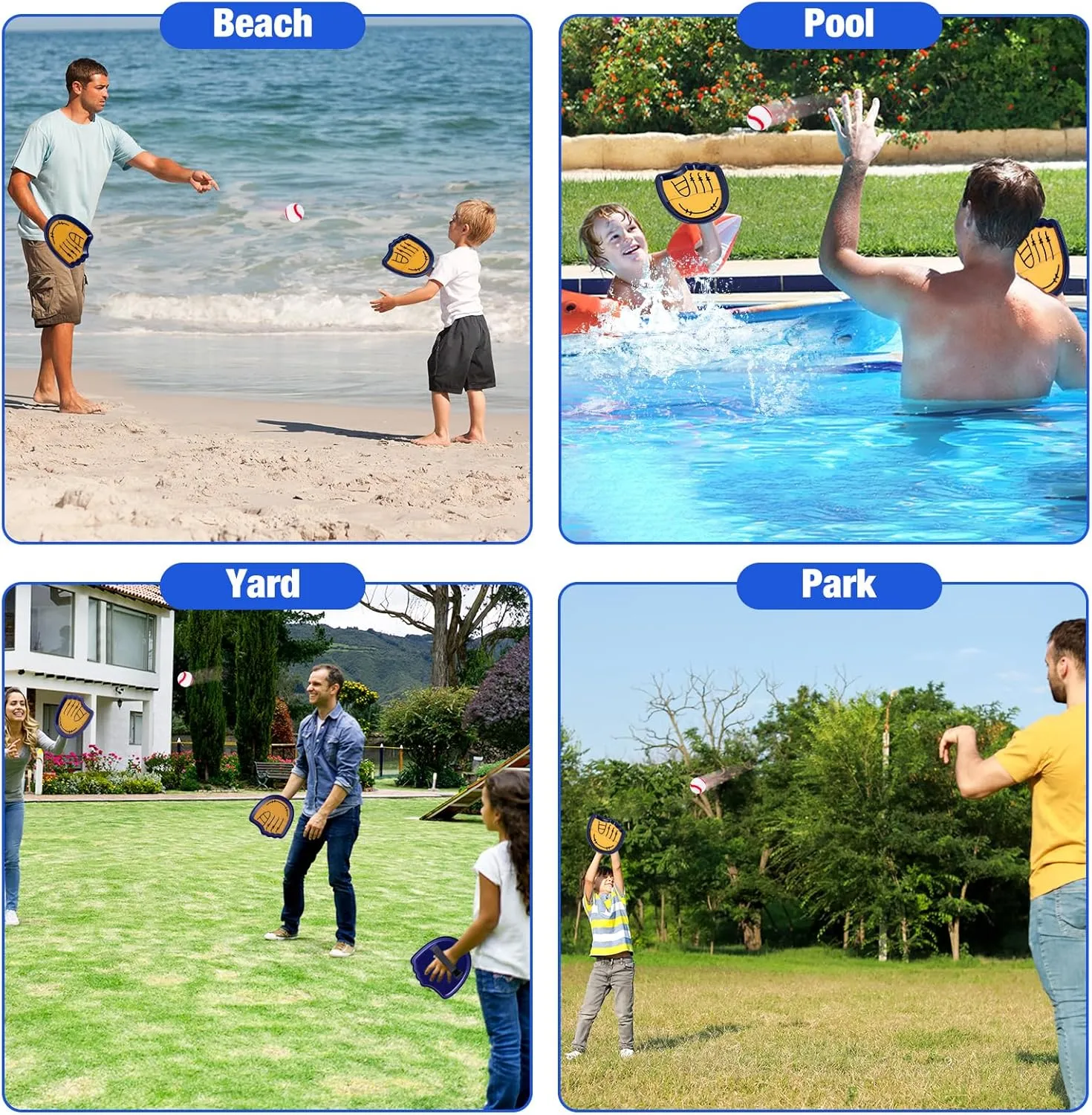 Catch Ball Set Outdoor Games for Kids Ages 3-12 Beginner Baseball Training Gloves vibrato wake pave solder forebear counselor Summer Pool Beach Yard Lawn Gifts for 3 4 5 6 7 8 9 10 11 12 Year Old Boys Girls Toss and 