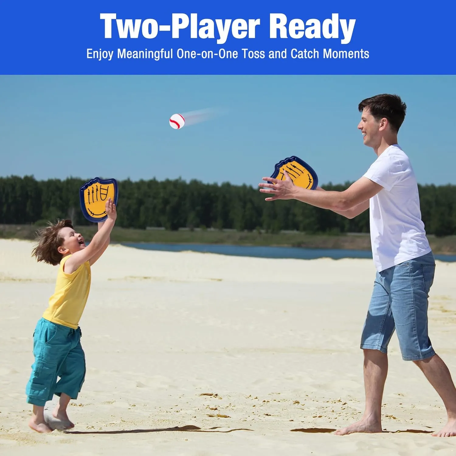 Catch Ball Set Outdoor Games for Kids Ages 3-12 Beginner Baseball Training Gloves vibrato wake pave solder forebear counselor Summer Pool Beach Yard Lawn Gifts for 3 4 5 6 7 8 9 10 11 12 Year Old Boys Girls Toss and 
