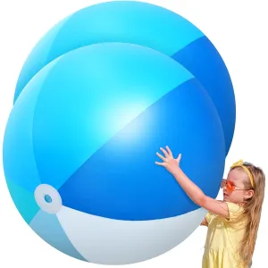 Ceenna 2pcs 60" Giant Beach Balls, Large Inflatable Pool Toy Balls, Summer Swimming Toys Party PVC Jumbo Balls for Adults Summer Beach Pool Party Favors