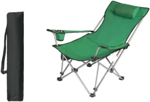 Chair bisect Folding Chairs Lawn Chairs Outdoor Folding Chair Portable Lawn Folding Seat Armchair With Cup Holder Pillow And Carry Bag Leisure Recliner Stool Folding Chair Camp Chair Moon Chair ( Col Camping 