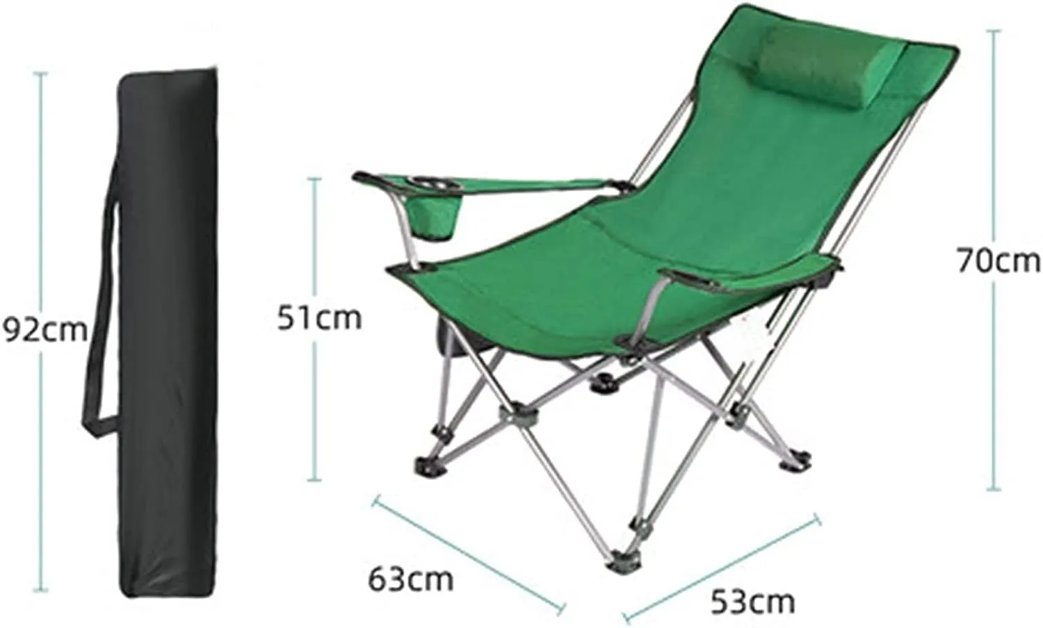 Chair bisect Folding Chairs Lawn Chairs Outdoor Folding Chair Portable Lawn Folding Seat Armchair With Cup Holder Pillow And Carry Bag Leisure Recliner Stool Folding Chair Camp Chair Moon Chair ( Col Camping 
