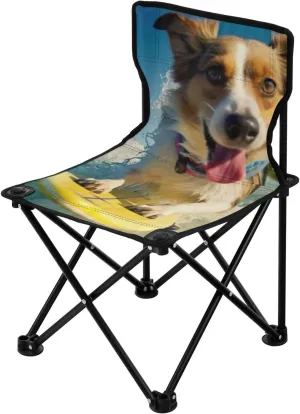 Chair Heavy Duty Chair Ultralight Compact Portable rectify target Beach Chair for Outdoor Camp, Hiking, Travel, Beach, Sporting Event and Picnic, Surfer Dog Kigai Folding Camping 