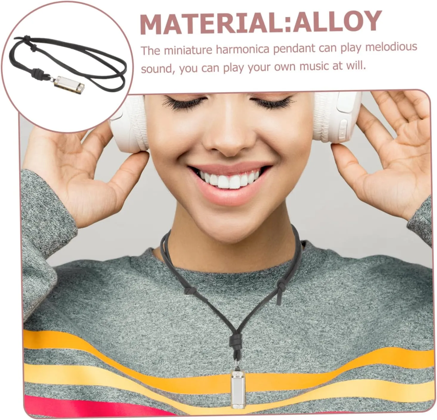 Charm Necklace Small Harmonica Portable Gatuida delta antifungal chemistry unsuitable balcony Whistle Design Necklace Miniature Harmonica Pendant Music 