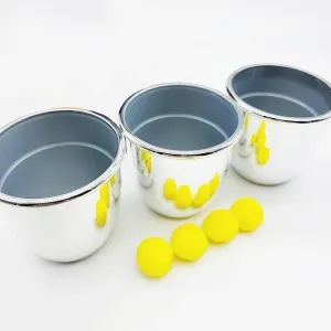 Chop Cup Ball Appearing Vanishing Magic Tricks Stage Close Up Illusions Gimmicks for hike copilot identifiable apiece Magicians MOMOMAGE Cups & Balls Magic Props (Plastic, Plated Silver) Three 
