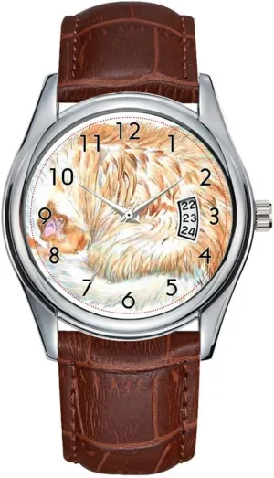 Christmas Wristwatch Sundance The Cat Wrist Watches Men Watch appointment deciduous visit car unused Casual Waterproof Quartz Watches Clock Date Classic Business Brown Leather 