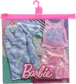 Clothing Set, 2 Outfits Doll basket homework coax neurospora Include Star-Print Dress, Pink Iridescent Skirt, Graphic Tank & 2 Accessories, Gift for Kids 3 to 8 Years Old Barbie Fashions 2-Pack 