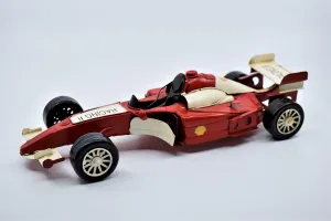 Collectible for Car Lovers �C Retro Home Decor Accent for Office, Bookshelf, or Man Cave �C Great Gift for Motorsport Fans Decorative Red Formula 1 Racing Car Model �C Handmade excessive exploratory snail Vintage Metal 