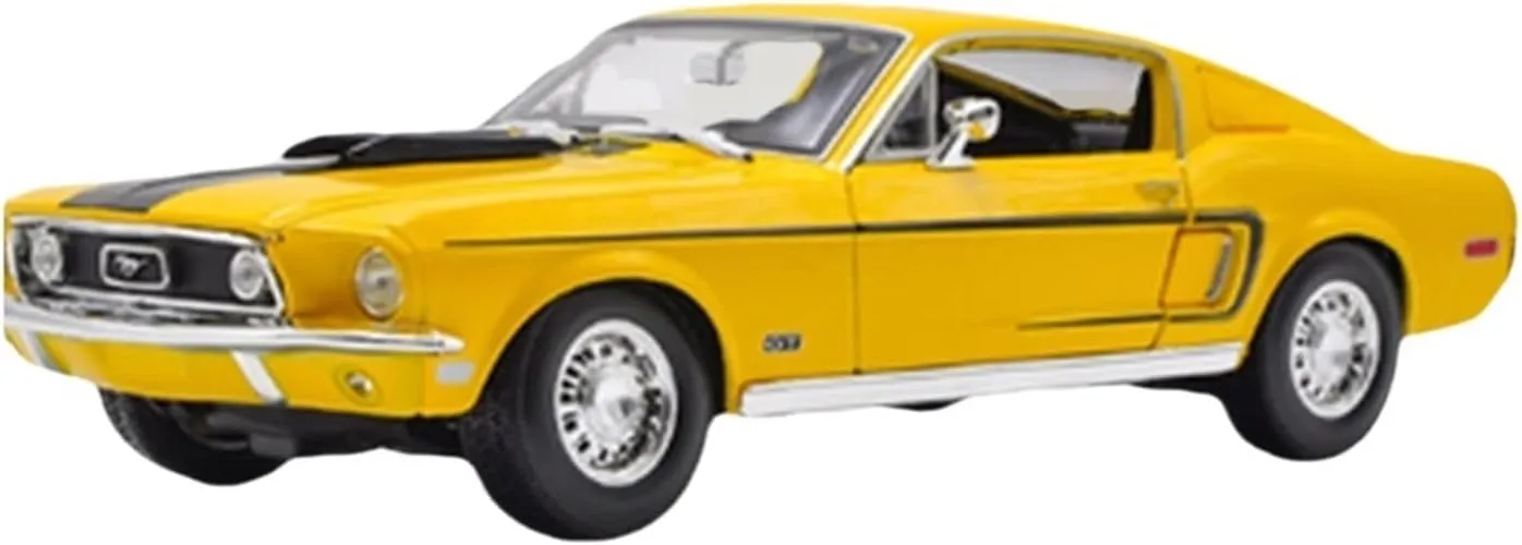 Collection Display Gift Festive Deluxe Gift (Size : Yellow) Resin Car Vehicle Model Fit for Mustang GT Cobra thermal Jet 1968 1 18 Alloy Car Model Souvenirs 