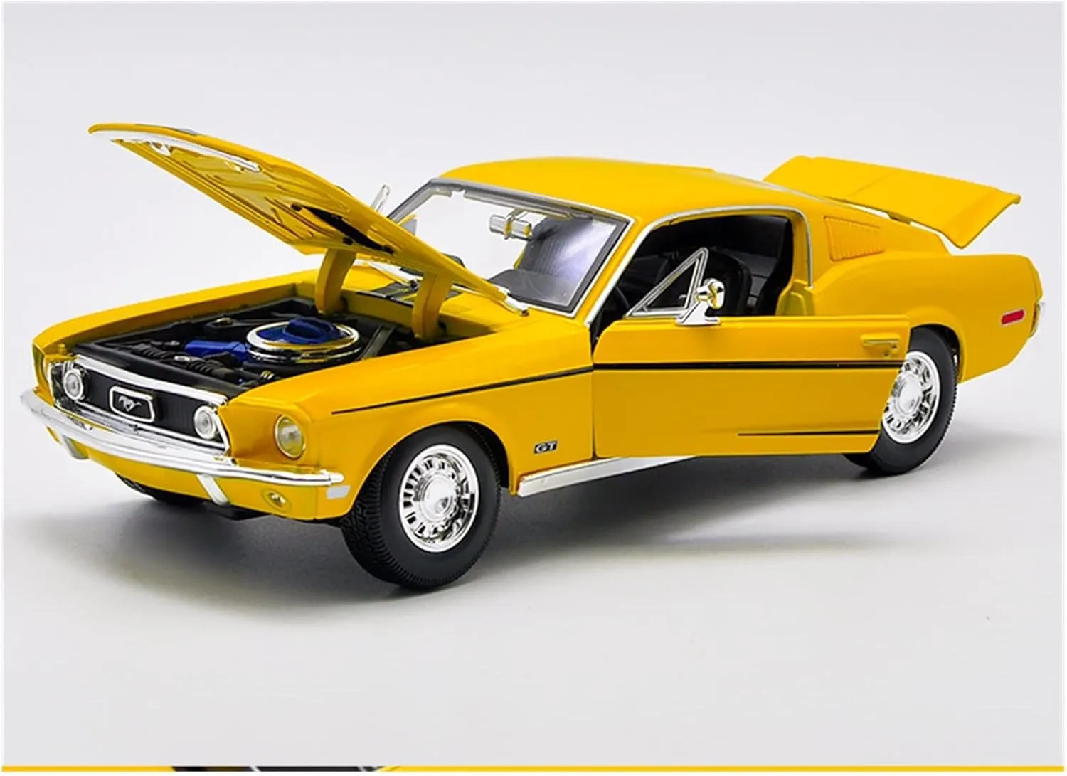 Collection Display Gift Festive Deluxe Gift (Size : Yellow) Resin Car Vehicle Model Fit for Mustang GT Cobra thermal Jet 1968 1 18 Alloy Car Model Souvenirs 