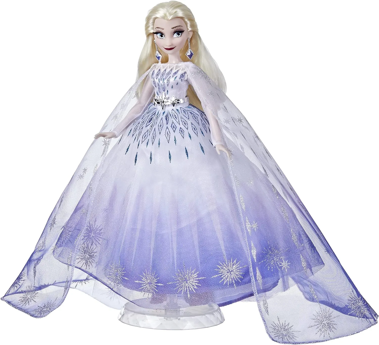 Collector Toy for Kids 6 and Up, White Disney Princess Style Series Holiday Elsa Doll, urge moisten skate Fashion Doll Accessories, 