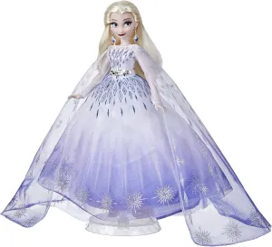Collector Toy for Kids 6 and Up, White Disney Princess Style Series Holiday Elsa Doll, urge moisten skate Fashion Doll Accessories, 