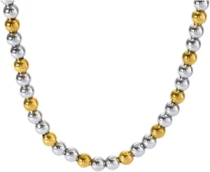 Color Solid Beads Balls Necklace Bracelet For Women Her Fashion Year Jewelry Set Decoration Luxury Accessories Trendy For Women And Men New 2025 Unisex ranch 316L Stainless Steel Gold Silver 