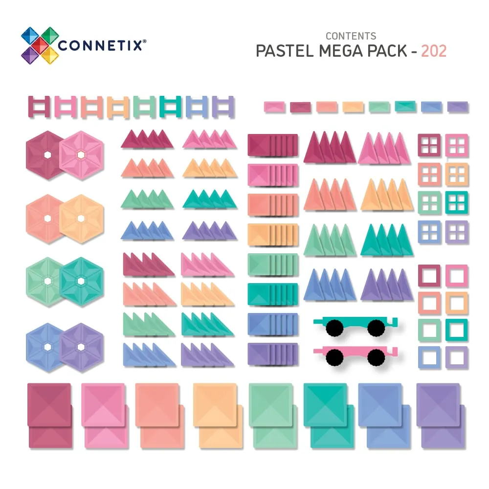 Connetix Pastel Mega Pack (202 Pieces)