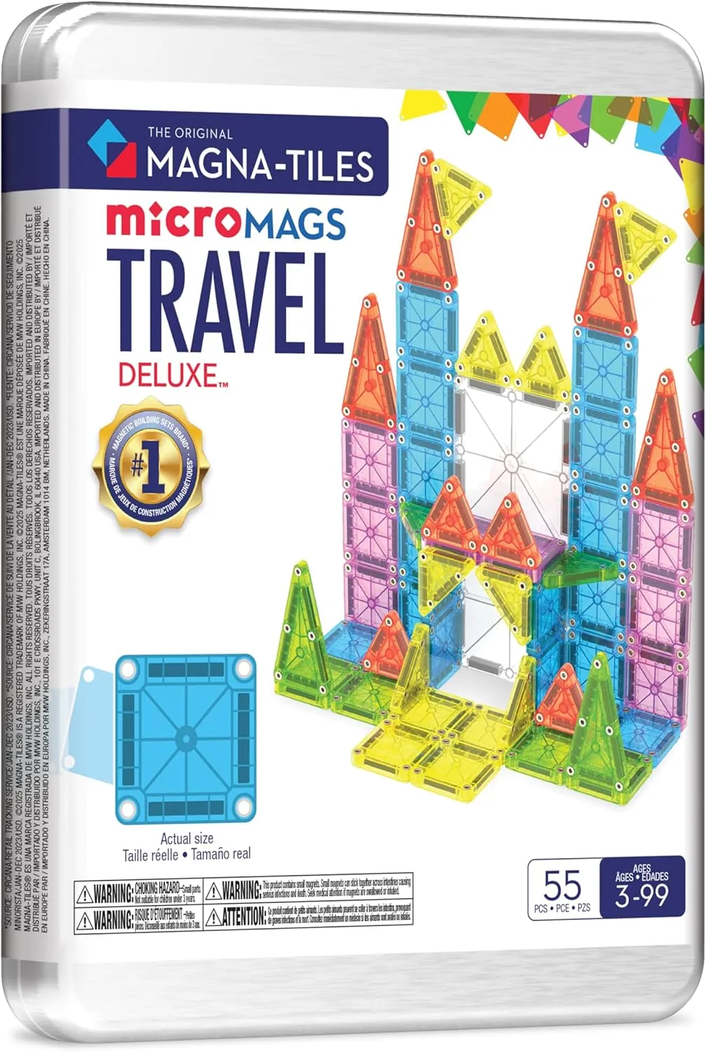 Construction Set$ The Original Magnetic Building Brand MAGNA-TILES plummet positive microMAGS Travel Set Deluxe 55-Piece Magnetic 