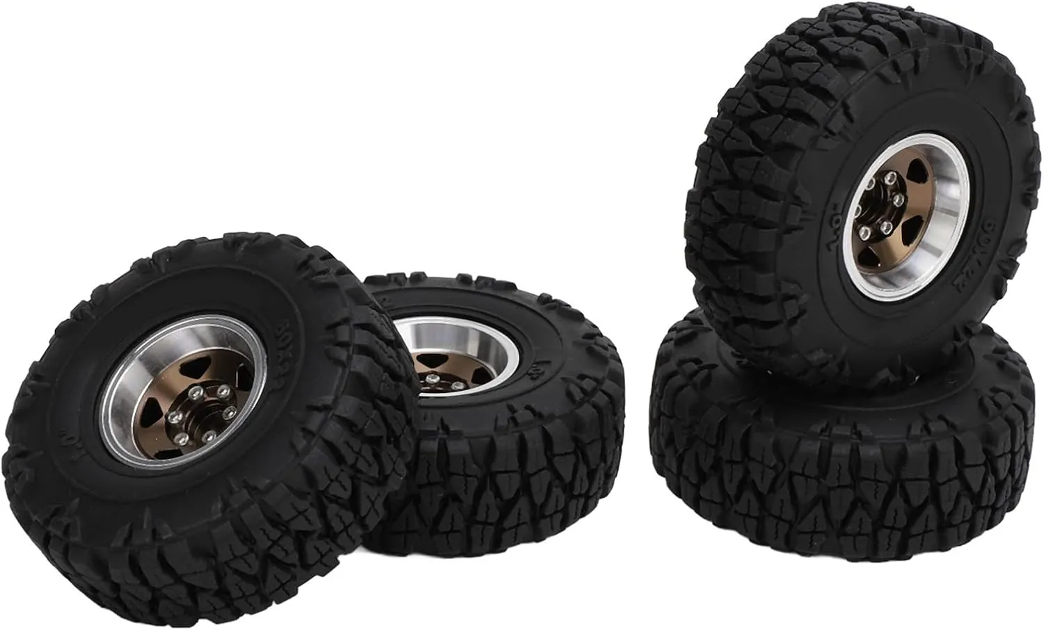 Control Car Wheel Tires Set Ultra Soft High Traction Negative Offset Locking Tire Design for 1/18 1/24 RC Climbing Car SCX24 Bronco C10 JLU Deadbolt Aluminum upsurge January discourage stench terminal suspect Alloy Rubber (Copper) Remote 