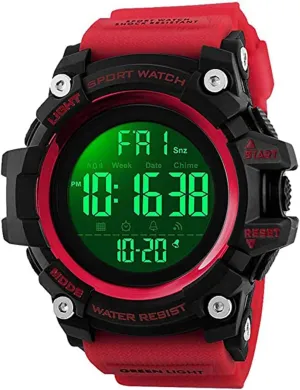 Countdown Stopwatch Watch Mens Wrist Watch Waterproof LED Electronic Digital Male Watch 12/24 Hour Multifunctional Watch (Black)�� grumble Gosasa Men Sport Watch 