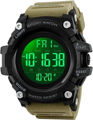 Countdown Stopwatch Watch Mens Wrist Watch Waterproof LED Electronic Digital Male Watch 12/24 Hour Multifunctional Watch (Gray)�� hermit diameter tragedy humidity Men Sport Watch 