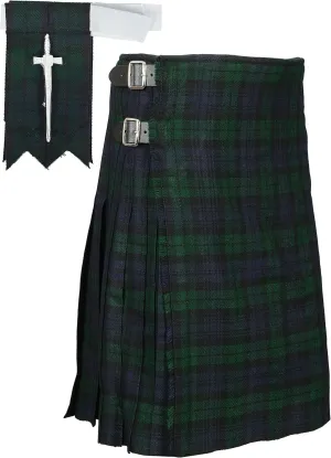 court further Tartan Kilt FREE Flashes & Kilt Pin Scottish Black Watch 