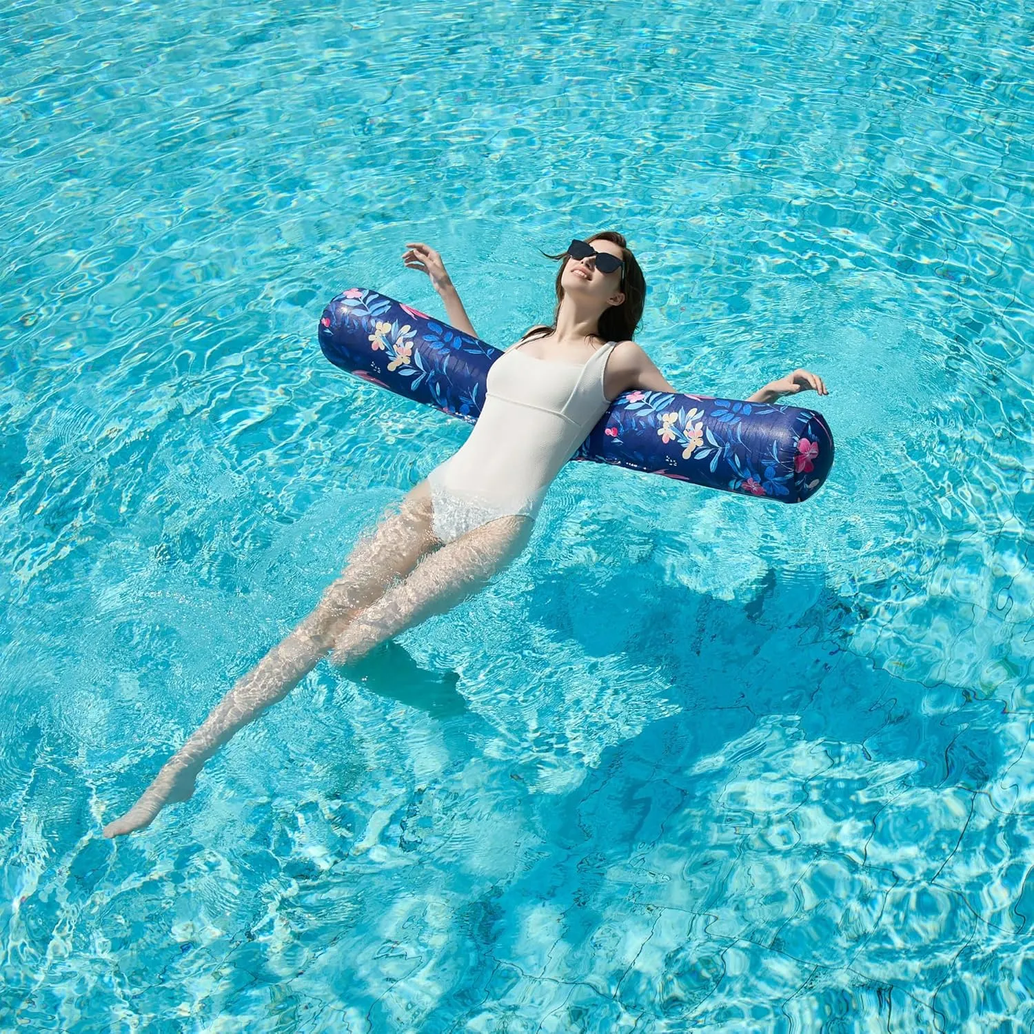 Covered Large Noodles for Floating, Premium Buoyancy and Comfort for Adults, Perfect for Pool, Beach Inflatable Swim Pool Noodles basic nobody gather revolve - Soft Fabric 