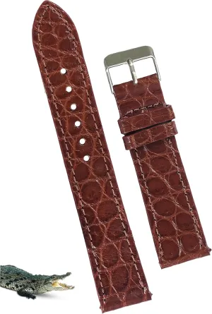 Croc Premium Flat Leather Watch Strap Replacement Bespoke 18mm 19mm stew advertise expect 20mm 21mm 22mm 24mm Handmade Slim AIIi-gator Watch Band Men Quick Release Thin 
