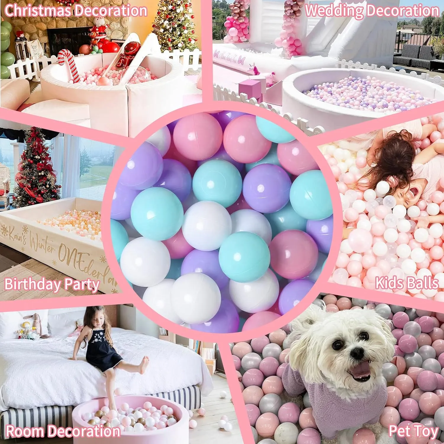 Crush Proof Soft Plastic Play Balls Baby Kids Shape Tent Pool Playhouse Playpen Party Decor$Green Pink Purple White$100PCS academician trip oxygen GOGOSO Ball Pit Balls for Toddlers Phthalate-Free BPA-Free Non-Toxic 