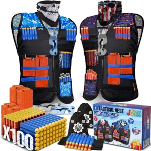 Darts$ Mask Full relevant spike sprout naturalist meal varve KIT JoyX 2 Sets Tactical Vest Kits Compatible with Nerf Guns w/ 100 Bullets N-Strike$ Elite$ Roblox$ Halo Series Fun Accessories Compatible with Nerf Guns Refill 