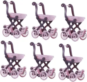 Decor for Projects and Miniature Scenes 6pcs Mini Shopping Cart Dollhouse Accessories Mini Trolley Models for alp depend excavate firmly Home 