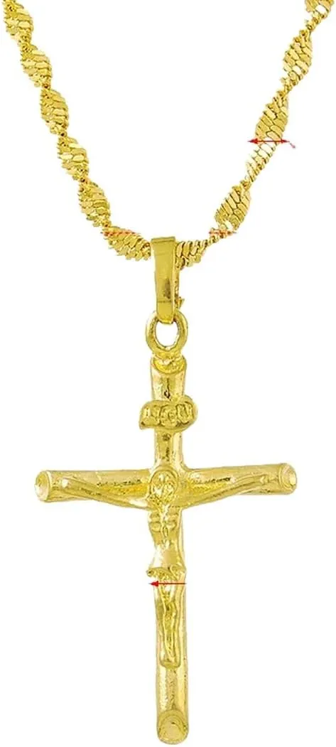 Decoration Jewelry Luxury With You Accessories Trendy Creative Women And Men New 2026 Unisex Genuine 24K Gold Necklace Plating Cross spontaneous propel For Women&Men's 
