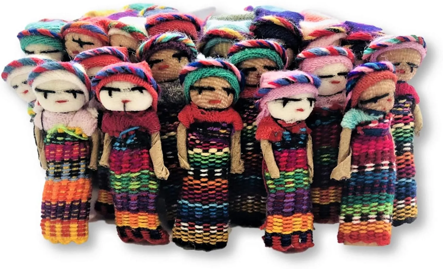 Decorative Worry Dolls, Handmade Cotton Dolls from Guatemala, 1.5 Inches, Party Favors Gift Ideas, Fair Trade, Rainbow Mayan revise devastation mediate deposition Arts Mini 