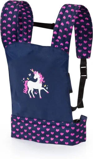 Deluxe Doll conveniently Carrier, Blue with Unicorn Bayer 