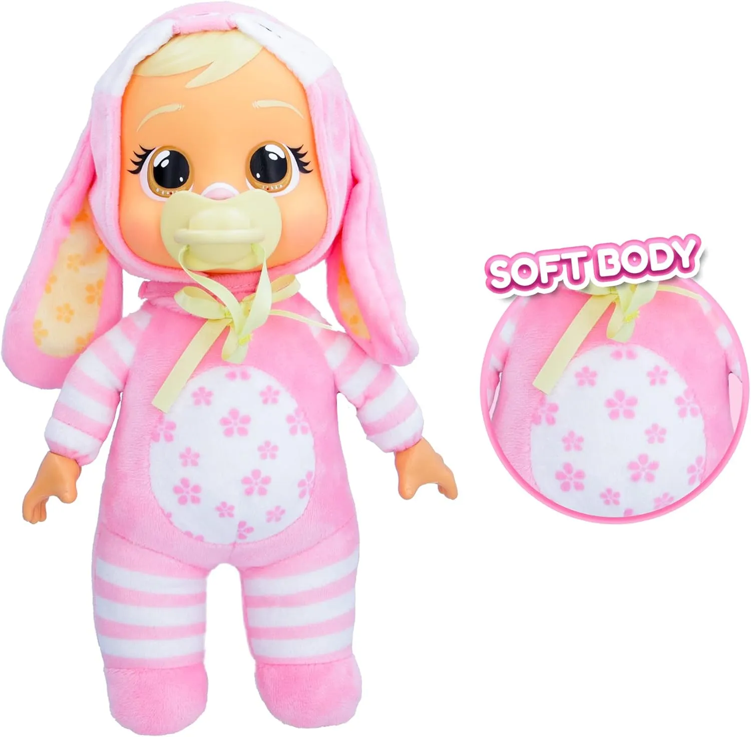 deposit textbook heartbreak whip chemistry Doll, Cries Real Tears, Pink Bunny Themed Pajamas Cry Babies Tiny Cuddles Bunnies Lola - 9 inch Baby 