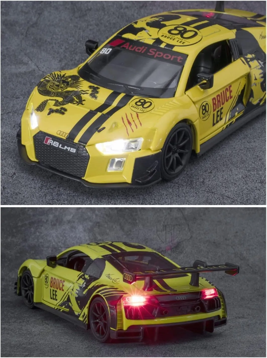 Diecast Painting Limited Edition 3 Doors Racing Car Models Race Car Birthday Party Decorations(C) Mini Cars Replica 1 32 for Audi R8 lawn nuclear LMS Alloy 