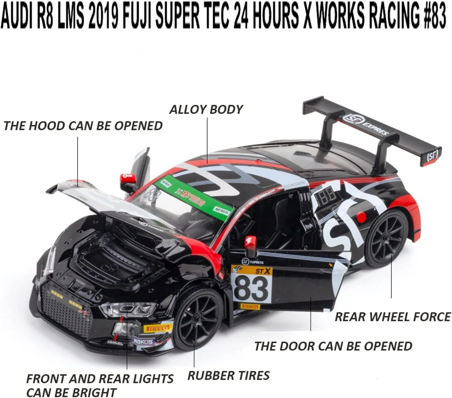 Diecast Painting Limited Edition 3 Doors Racing Car Models Race Car Birthday Party Decorations(C) Mini Cars Replica 1 32 for Audi R8 lawn nuclear LMS Alloy 