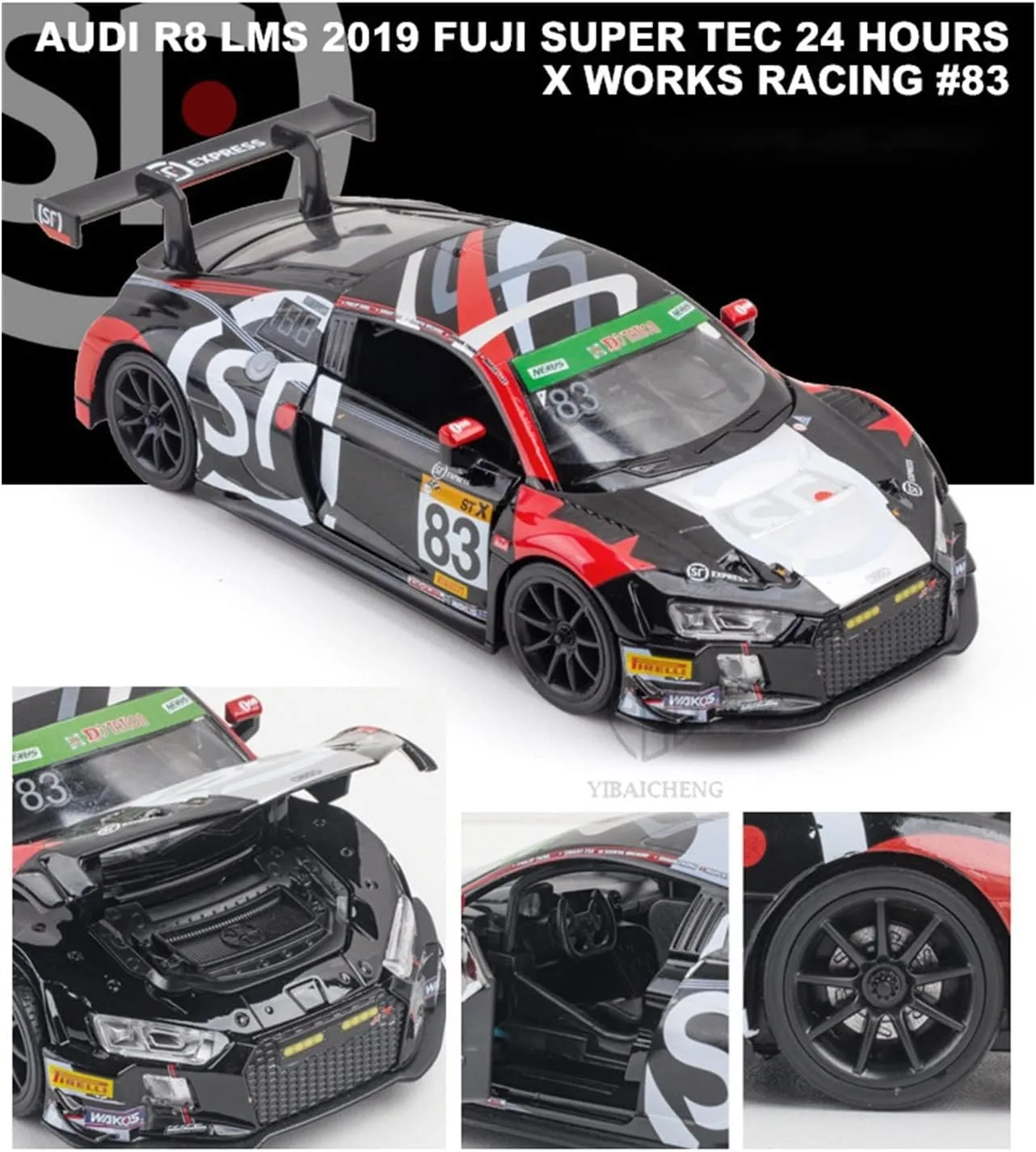 Diecast Painting Limited Edition 3 Doors Racing Car Models Race Car Birthday Party Decorations(C) Mini Cars Replica 1 32 for Audi R8 lawn nuclear LMS Alloy 