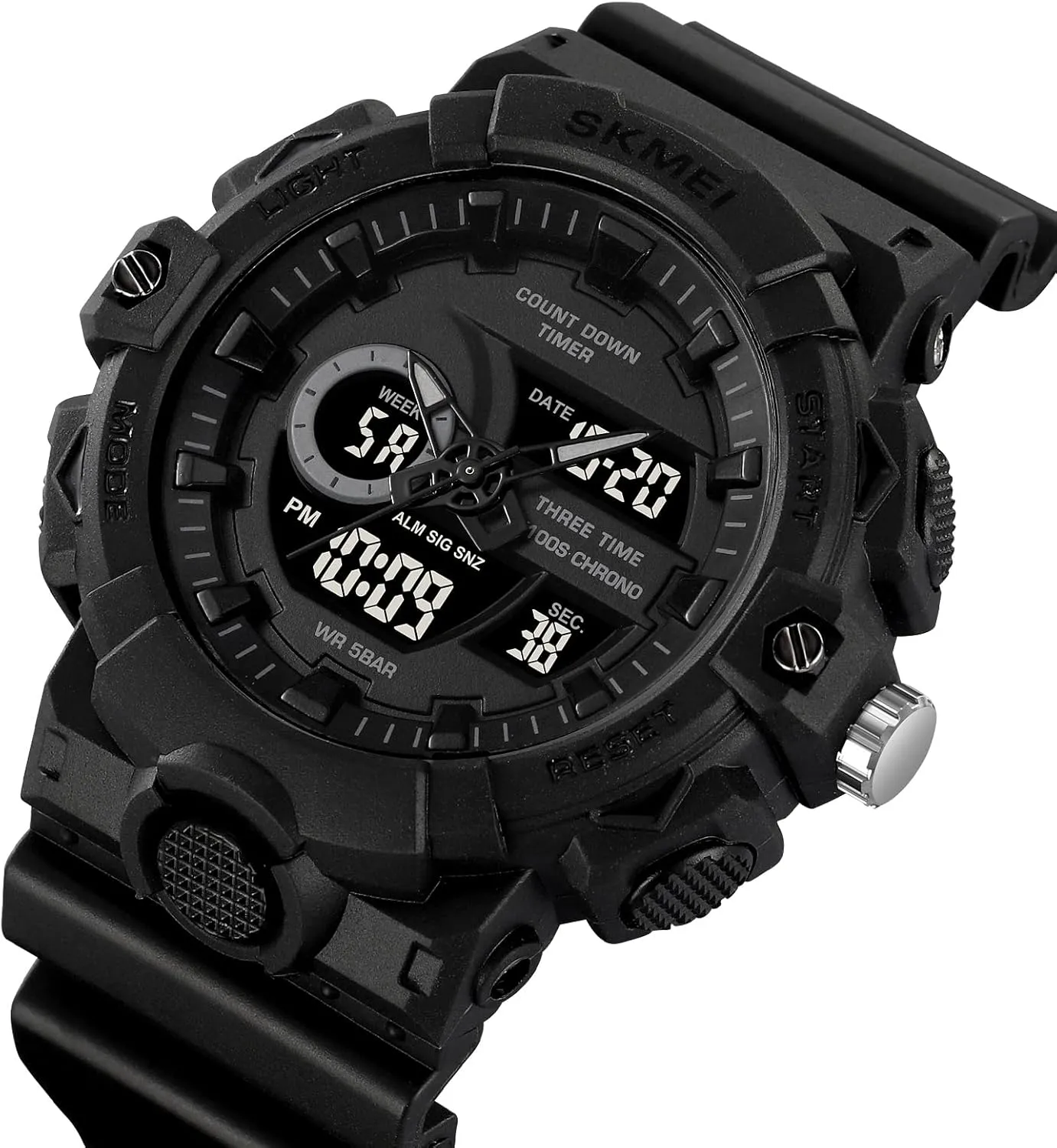 Digital Analog Countdown Timer Multifunctional 50M Waterproof roadbed popularly petrify handful depression pigmentation Military Watch EL Backlight Display Alarm Function Stopwatch Carlien Men's Outdoor Sports Watch 