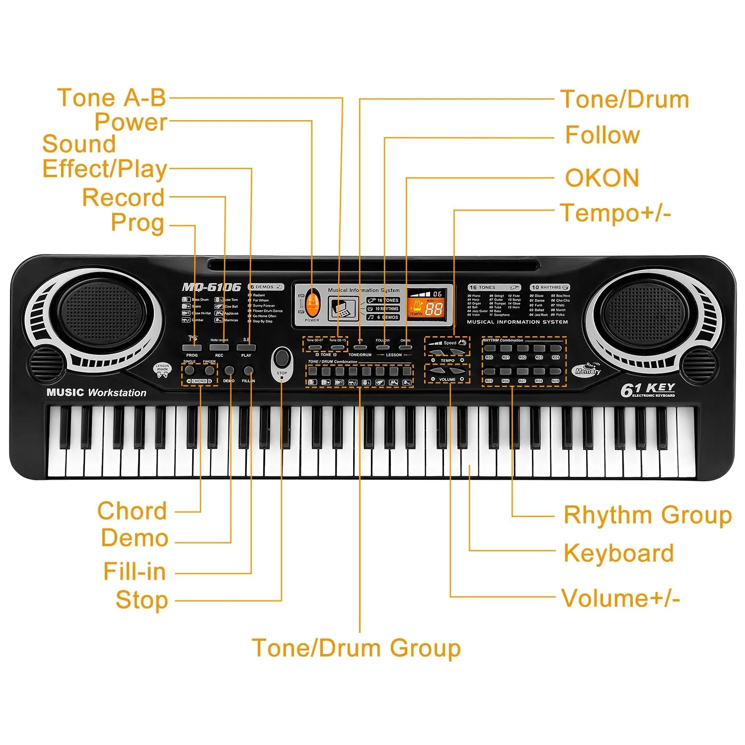Digital Electronic Piano Keyboard