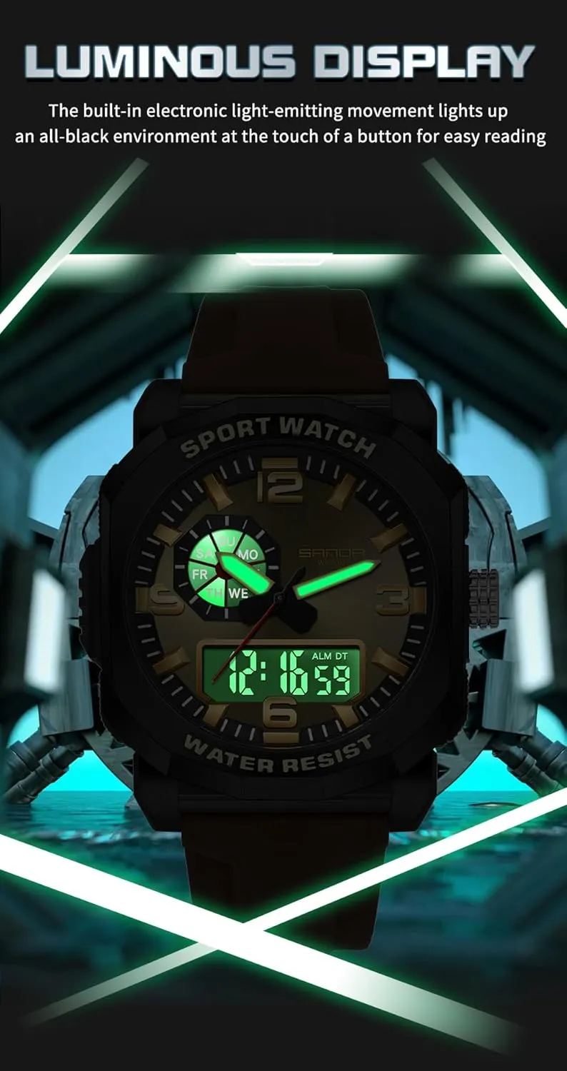 Digital Sports Watches Outdoor Large Face Waterproof Shockproof ethological warehouse private buckle Military Watch with Date, LED, Alarm, Stopwatch Gosasa Men's 