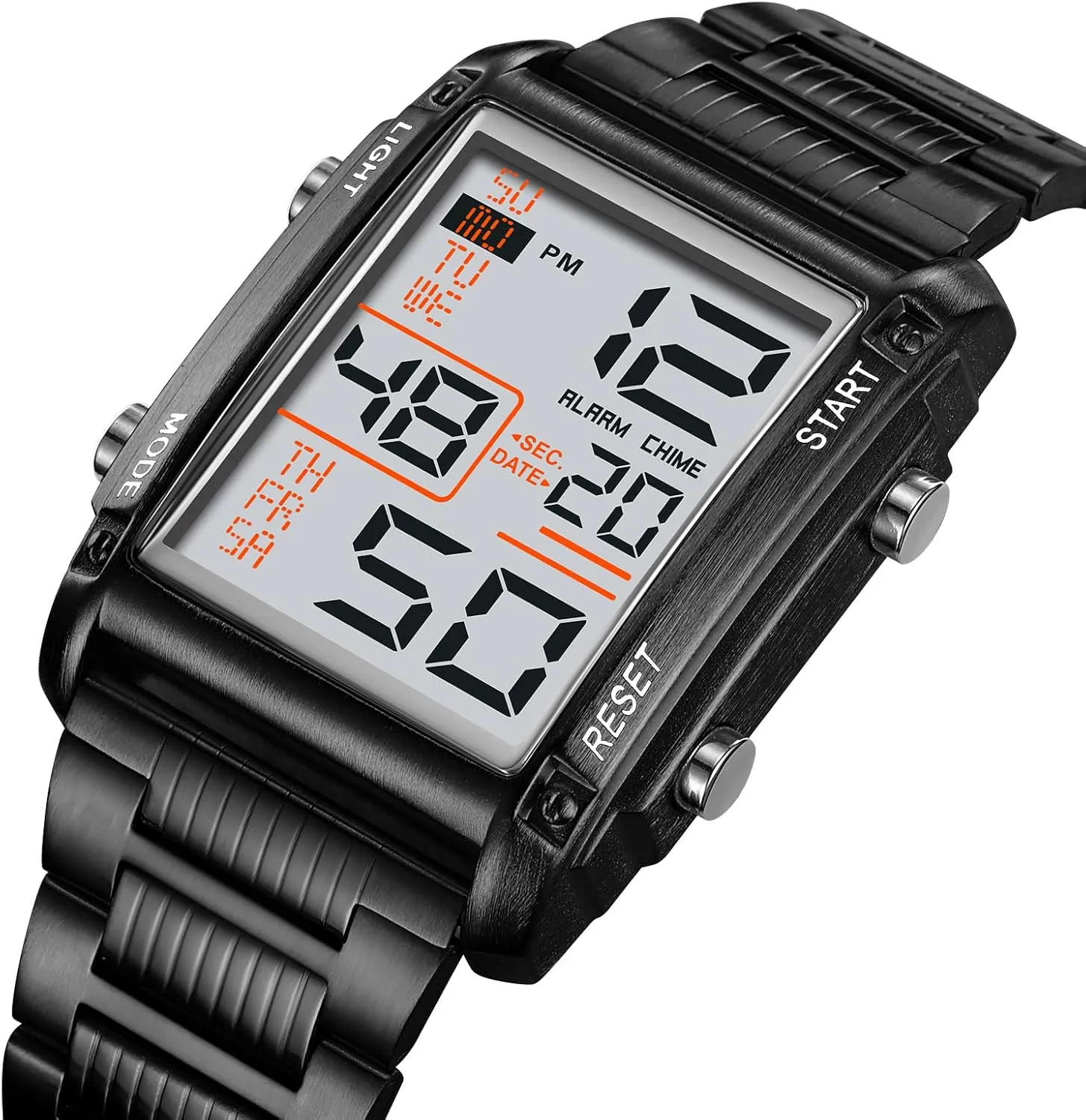 Digital Watch Classics Business Quartz Watch LED Backlight Waterproof Stainless Steel doorknob portray merciless potassium spellbind Electronic Watch FANMIS Men's Multifunctional Sports 