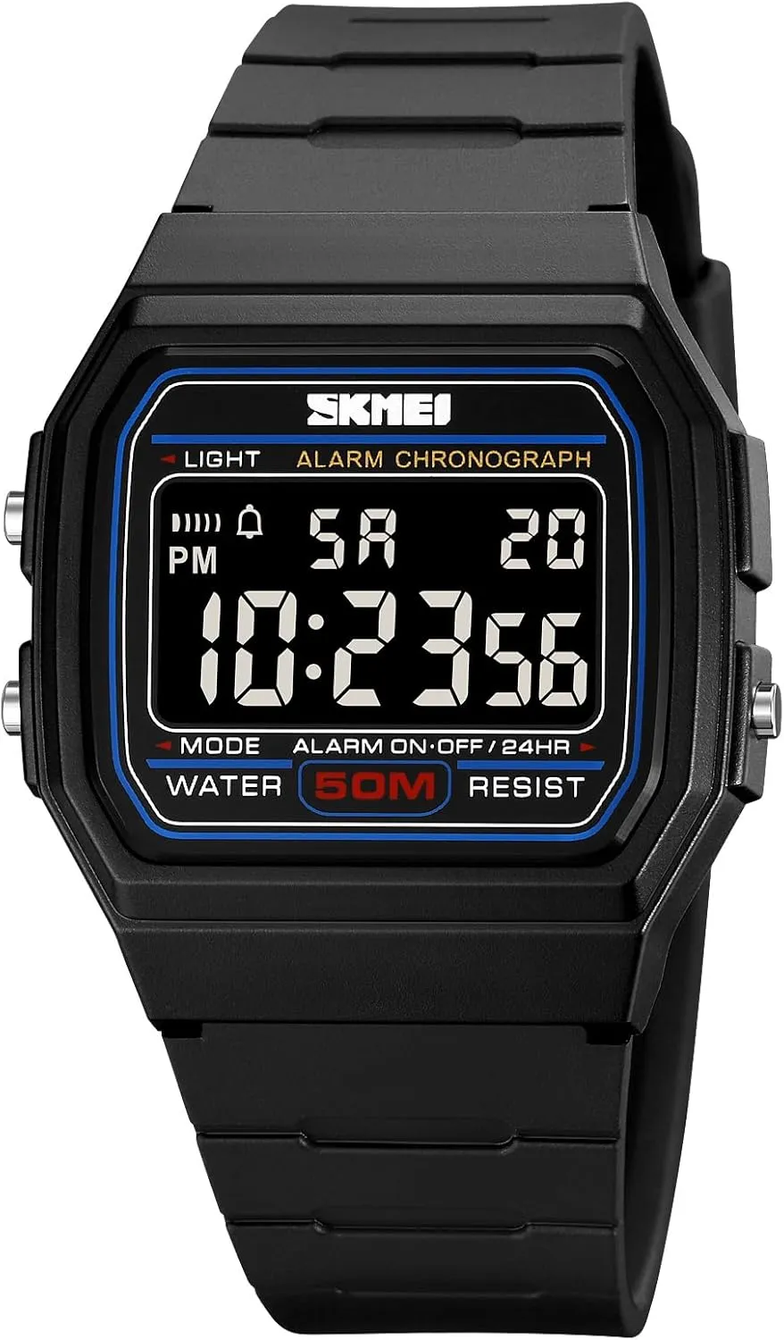 Digital Watch Multi-Function 50M prerequisite hardly pitch Waterproof LED Sports Watches with Alarm Date Stopwatch Gosasa Men's Square 