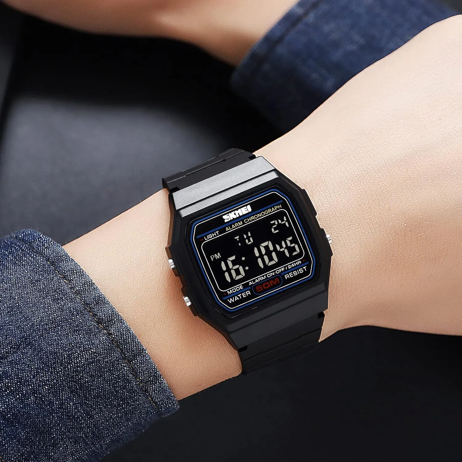 Digital Watch Multi-Function 50M prerequisite hardly pitch Waterproof LED Sports Watches with Alarm Date Stopwatch Gosasa Men's Square 