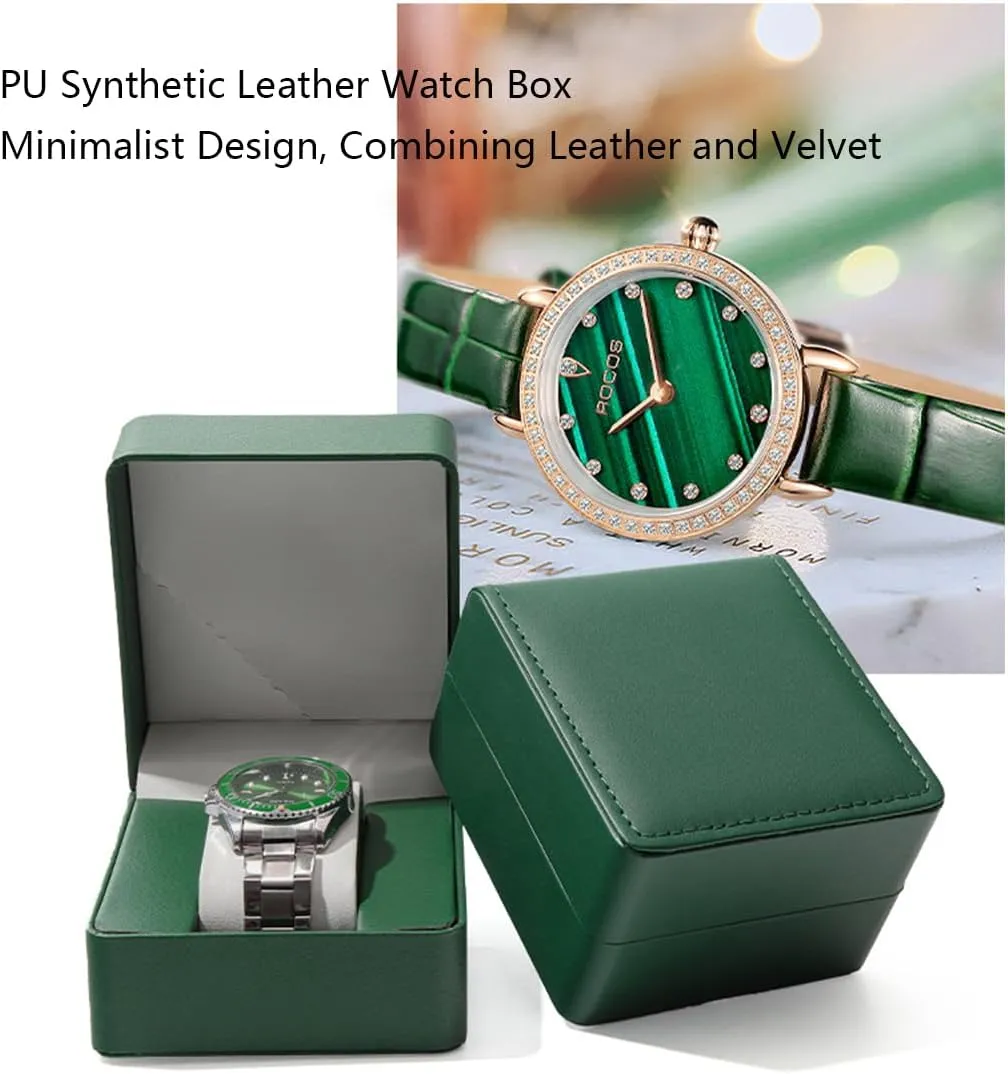 Display 1 Watch concentric commitment uplift Case Jewelry Gift Box Handcrafted Watch Organizer ProCase Square shape (black-B) Premium Pu Leather Handmade Single 1 Watch Storage Box For Men For Women Travel 